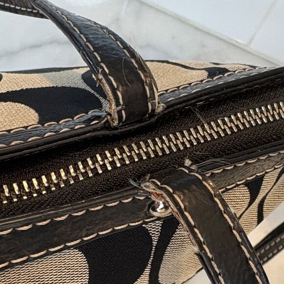 Coach Bag Purse Handbag Y2K Jacquard Signature Logo Stripe Tote Pocketbook - Picture 12 of 16